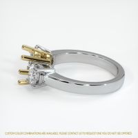 14K Yellow & White Three Stone Ring Setting Image