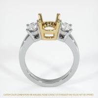 14K Yellow & White Three Stone Ring Setting Image