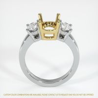 18K Yellow & White Three Stone Ring Setting Image