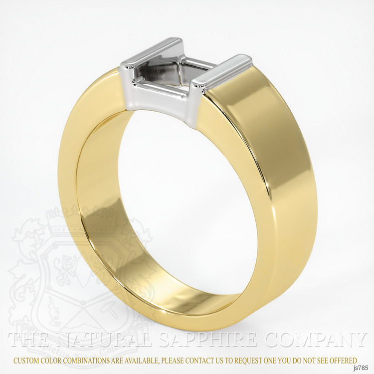14K White & Yellow Men's Ring Setting