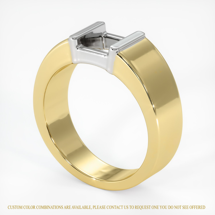 14K White & Yellow Men's Ring Setting