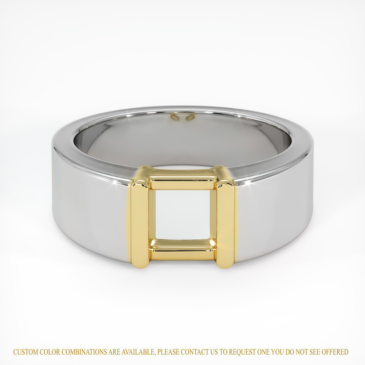 14K Yellow & White Men's Ring Setting