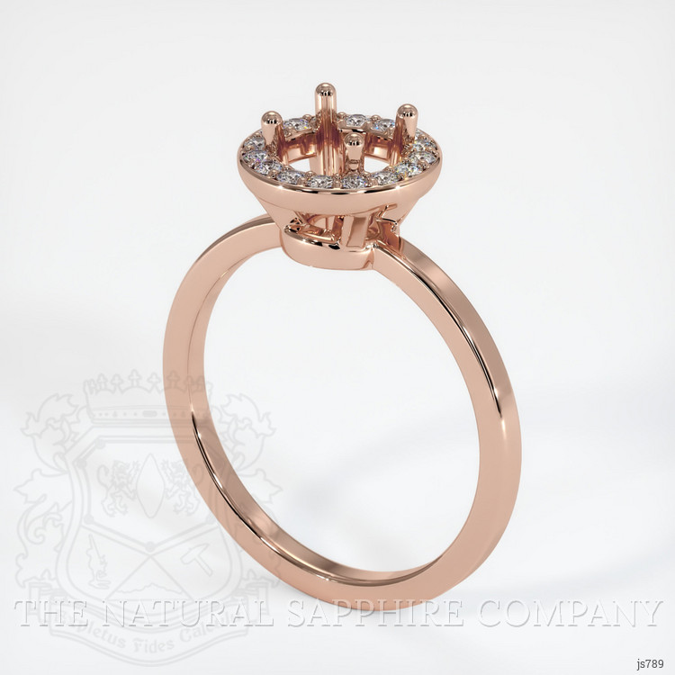 14K Rose Gold Pave Ring Setting
