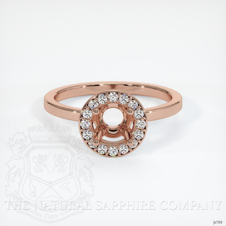 14K Rose Gold Pave Ring Setting
