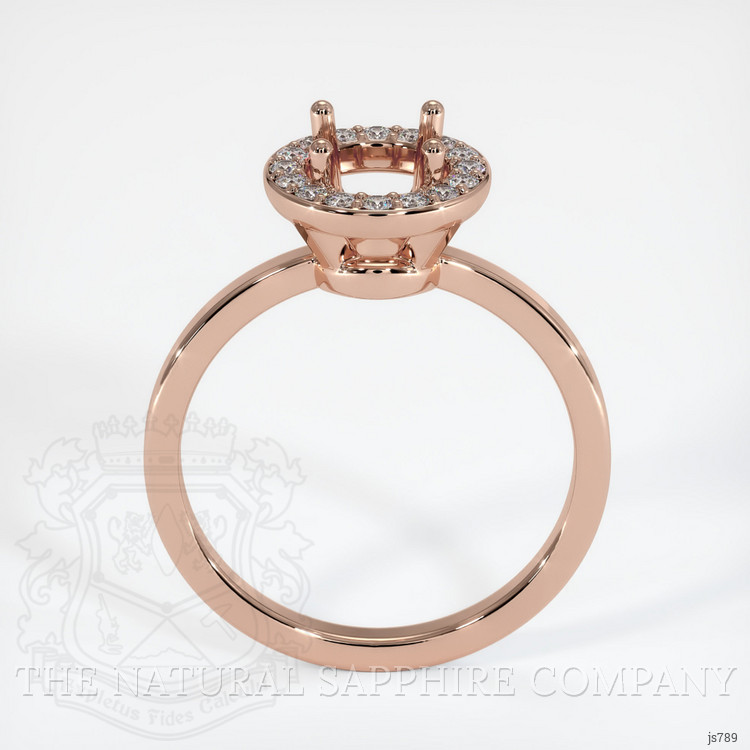 14K Rose Gold Pave Ring Setting