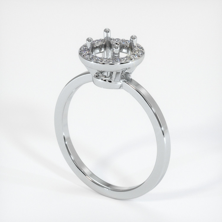 14K White Gold Pave Ring Setting