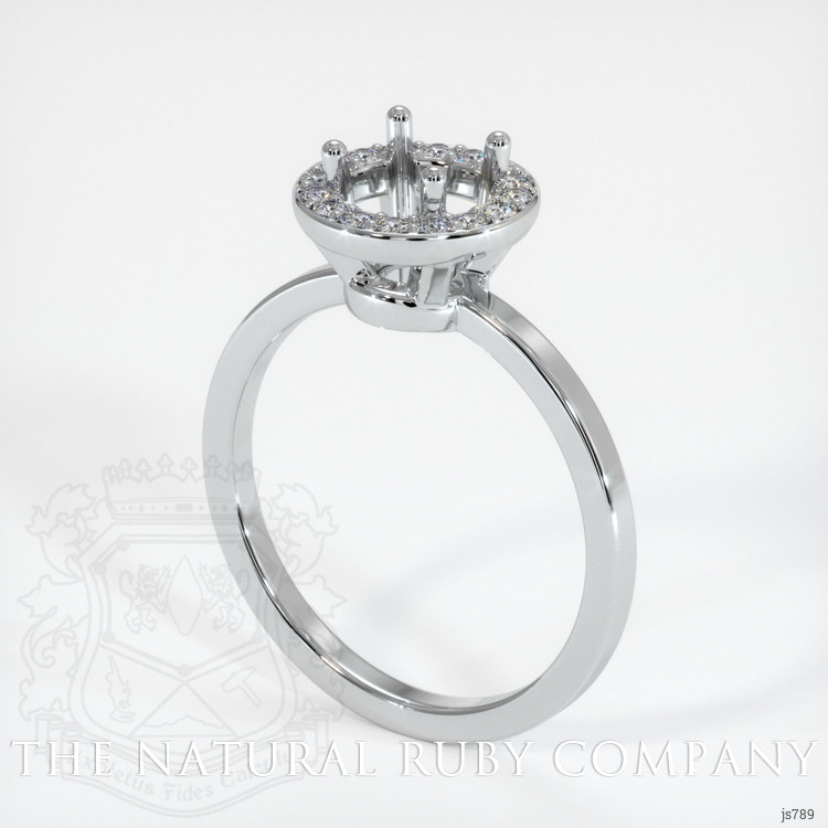 14K White Gold Pave Ring Setting