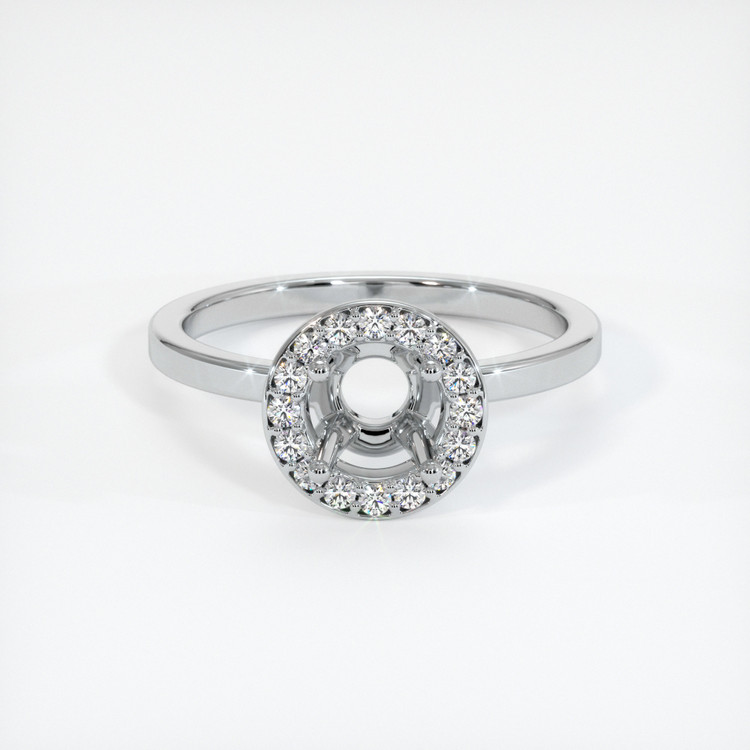 14K White Gold Pave Ring Setting