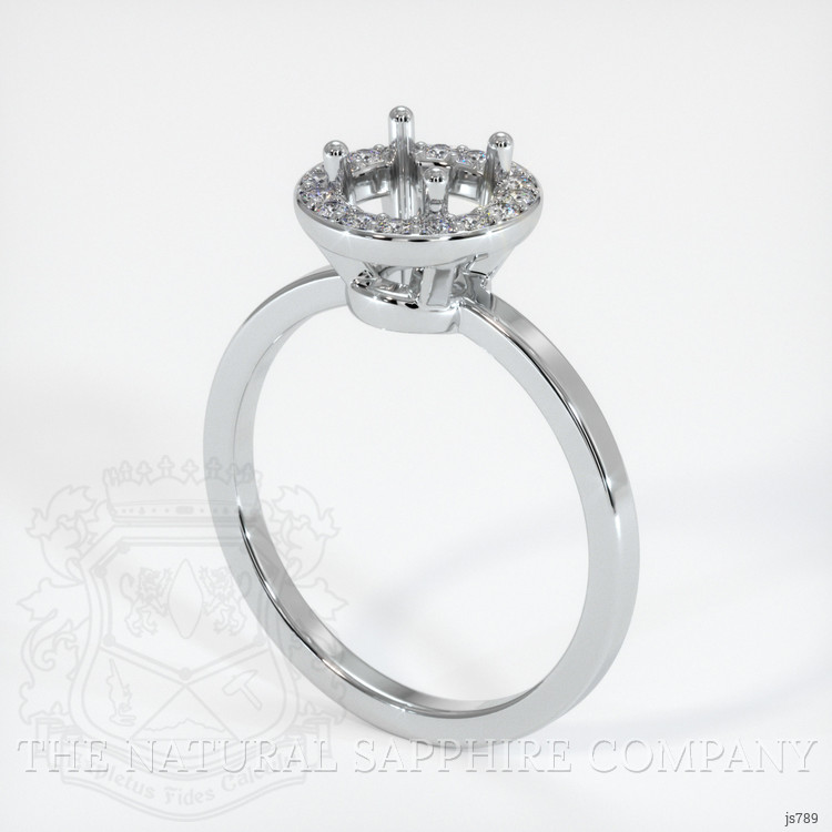 18K White Gold Pave Ring Setting