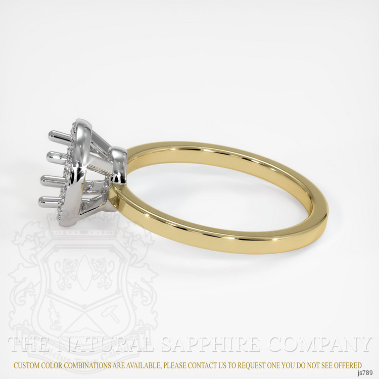 14K White & Yellow Pave Ring Setting
