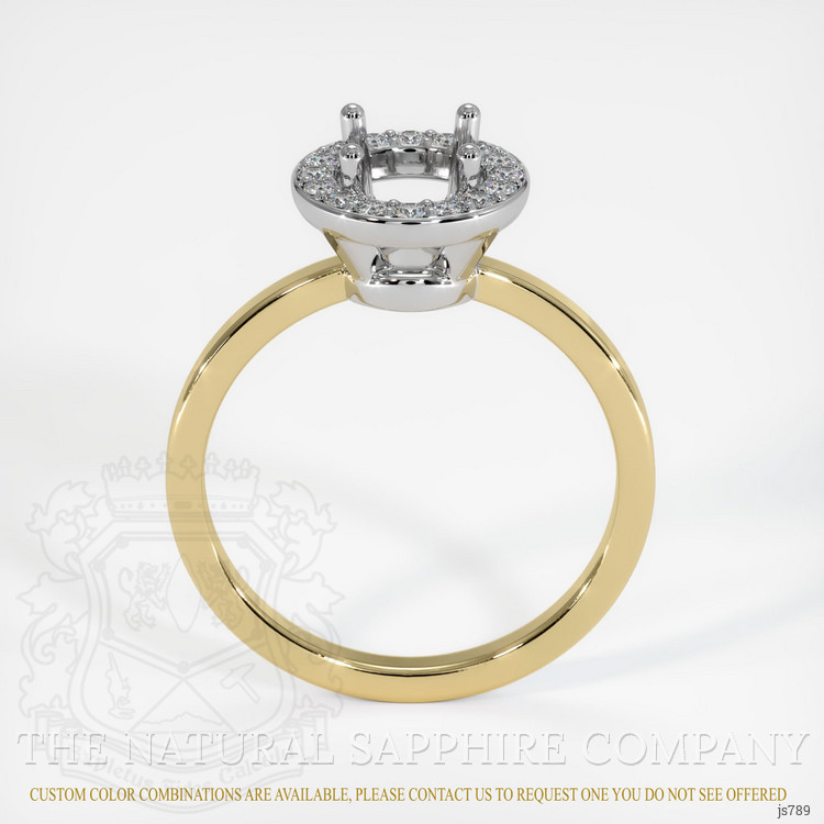 14K White & Yellow Pave Ring Setting