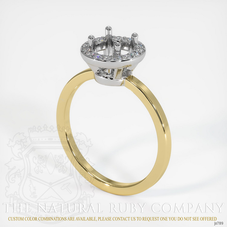 18K White & Yellow Pave Ring Setting