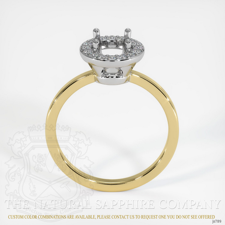 18K White & Yellow Pave Ring Setting
