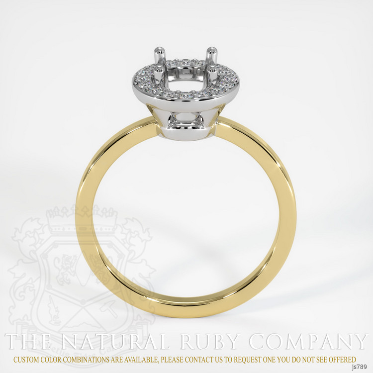 18K White & Yellow Pave Ring Setting