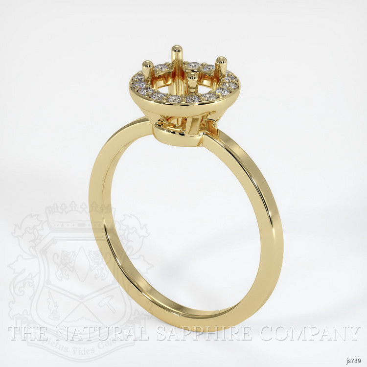 14K Yellow Gold Pave Ring Setting