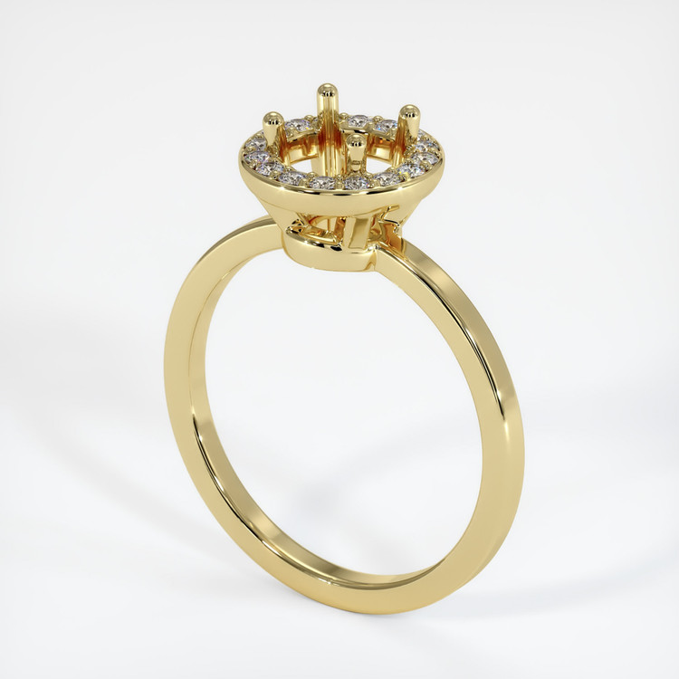 18K Yellow Gold Pave Ring Setting