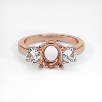 14K Rose Gold Three Stone Ring Setting Image