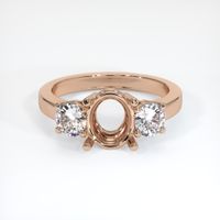 18K Rose Gold Three Stone Ring Setting Image