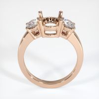 18K Rose Gold Three Stone Ring Setting Image