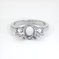 10K White Gold Three Stone Ring Setting Image