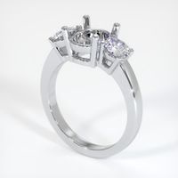 14K White Gold Three Stone Ring Setting Video