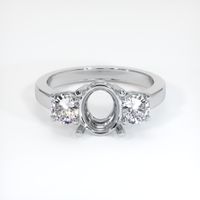14K White Gold Three Stone Ring Setting Image