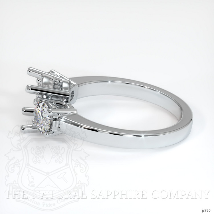 18K White Gold Three Stone Ring Setting