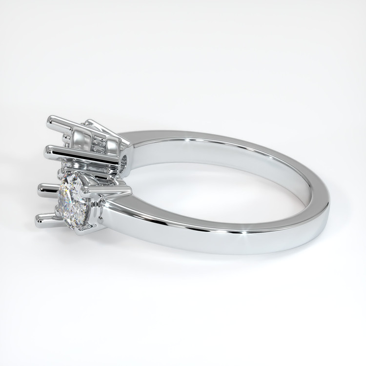 18K White Gold Three Stone Ring Setting