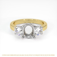 14K White & Yellow Three Stone Ring Setting Image