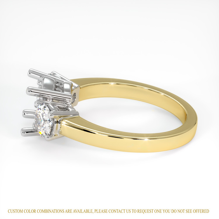 18K White & Yellow Three Stone Ring Setting