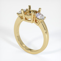 10K Yellow Gold Three Stone Ring Setting Video