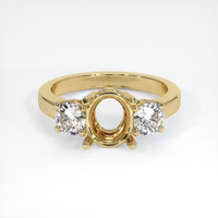 10K Yellow Gold Three Stone Ring Setting Image