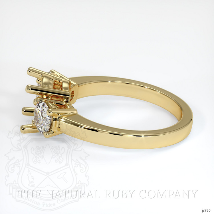 10K Yellow Gold Three Stone Ring Setting