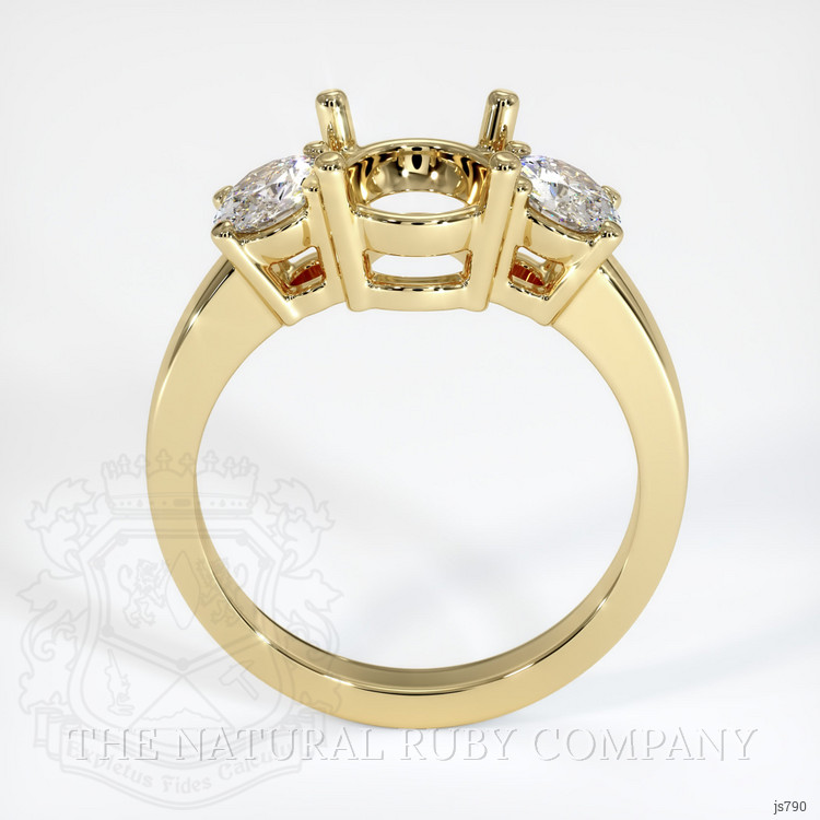 10K Yellow Gold Three Stone Ring Setting