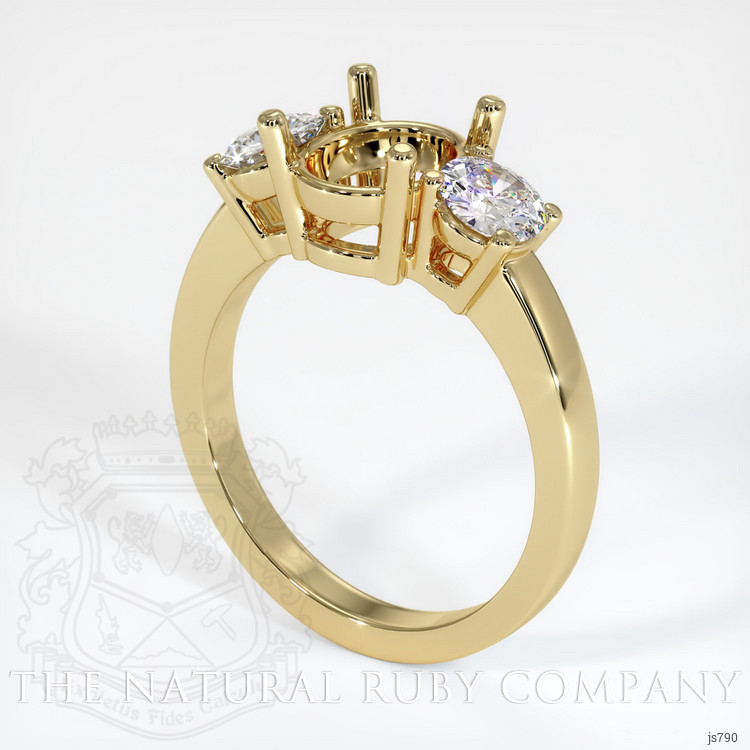 14K Yellow Gold Three Stone Ring Setting