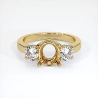 14K Yellow Gold Three Stone Ring Setting Image