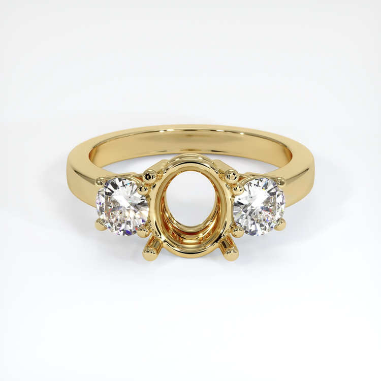 14K Yellow Gold Three Stone Ring Setting