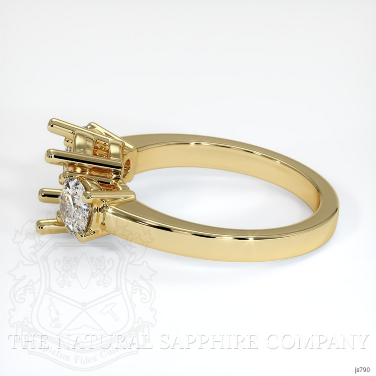 14K Yellow Gold Three Stone Ring Setting