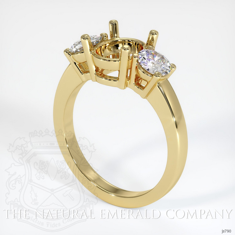 18K Yellow Gold Three Stone Ring Setting
