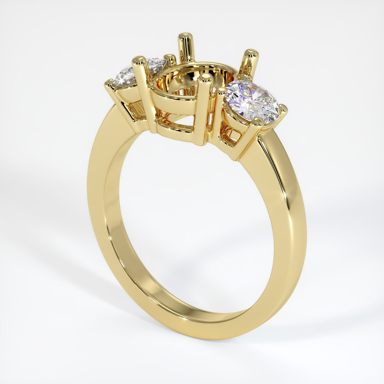 18K Yellow Gold Three Stone Ring Setting