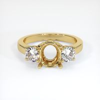 18K Yellow Gold Three Stone Ring Setting Image