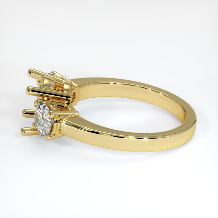 18K Yellow Gold Three Stone Ring Setting