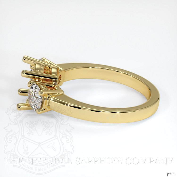 18K Yellow Gold Three Stone Ring Setting