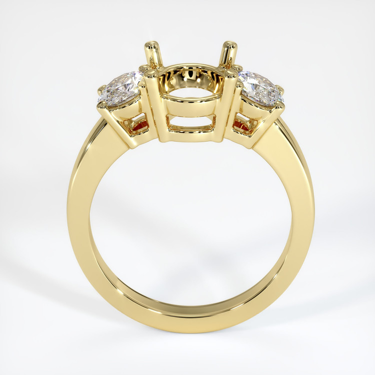 18K Yellow Gold Three Stone Ring Setting