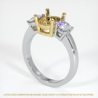 18K Yellow & White Three Stone Ring Setting Video