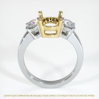 18K Yellow & White Three Stone Ring Setting Image