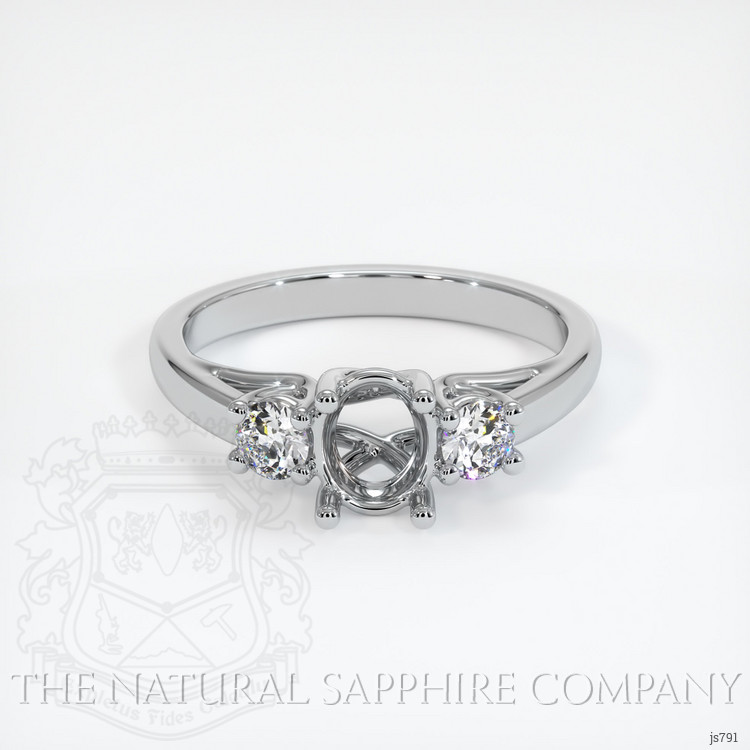 Platinum 950 Three Stone Ring Setting