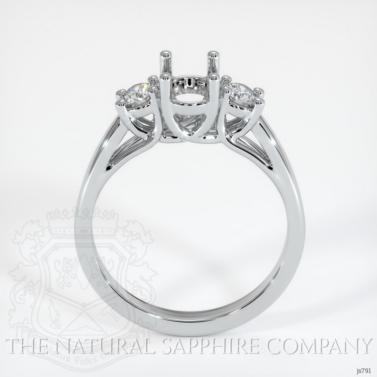 Platinum 950 Three Stone Ring Setting