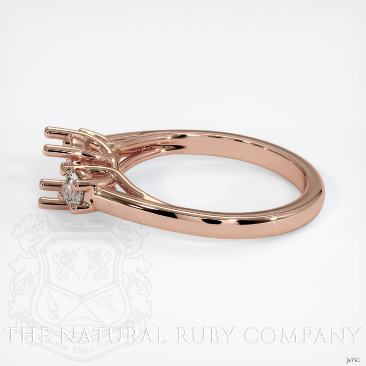 14K Rose Gold Three Stone Ring Setting