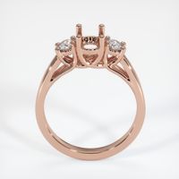 14K Rose Gold Three Stone Ring Setting Image